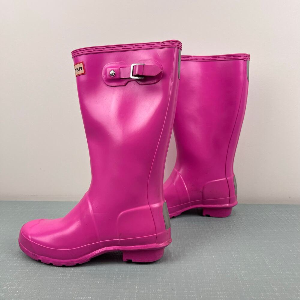 Hunter Kids Original Gloss Tall Rain Boots Pink 3 - Picture 3 of 10